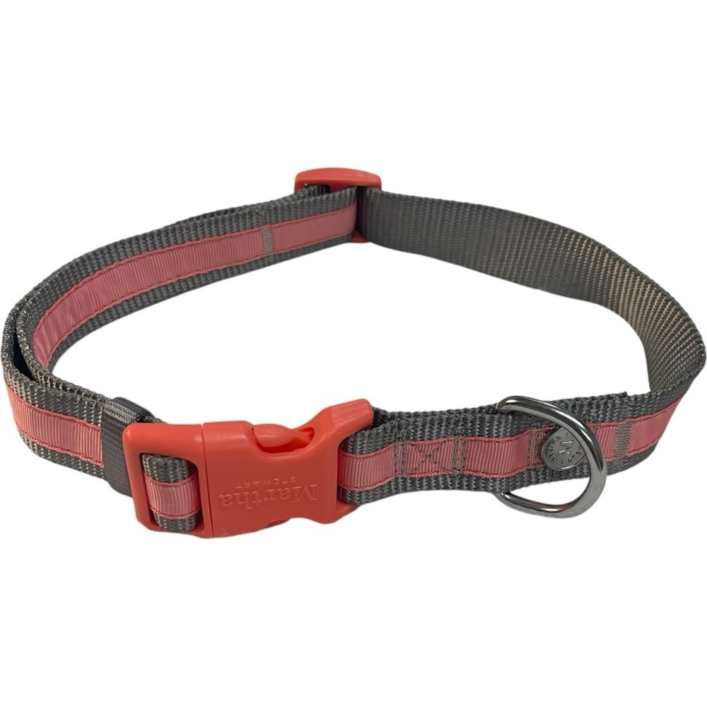 MS Jacquard Nylon Dog Collar Gray Blue Orange